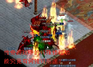 传奇游戏中的特殊修理功能究竟有何独特用途? 传奇游戏中的特殊修理功能究竟有何独特用途?