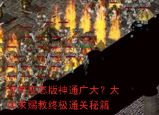 传奇变态版神通广大?大神求赐教终极通关秘籍 传奇变态版神通广大?大神求赐教终极通关秘籍