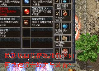 最新热血传奇私服新区如何快速提升战力与装备? 最新热血传奇私服新区如何快速提升战力与装备?