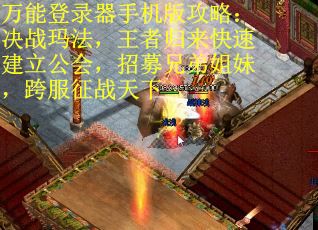 万能登录器手机版攻略：决战玛法，王者归来快速建立公会，招募兄弟姐妹，跨服征战天下
