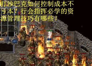 打沙巴克如何控制成本不亏本？行会指挥必学的资源管理技巧有哪些？